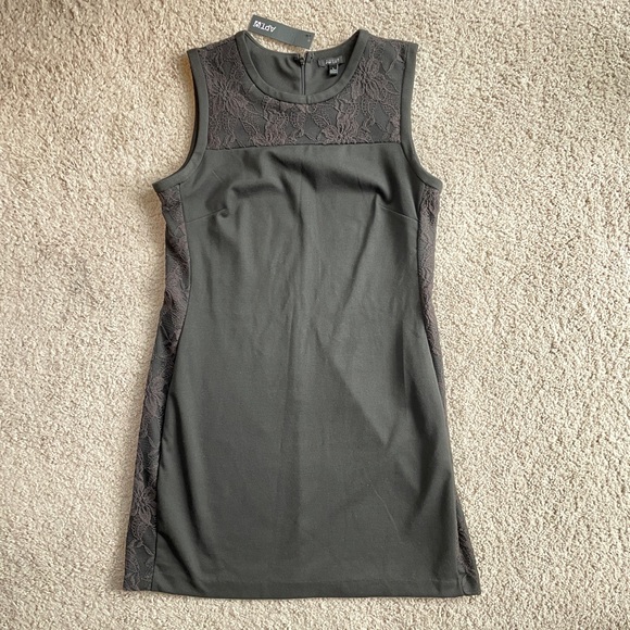 Apt. 9 Black Lace Details Sheath Dress Size Large, NEW Stretch Mini Bodycon - Picture 7 of 10